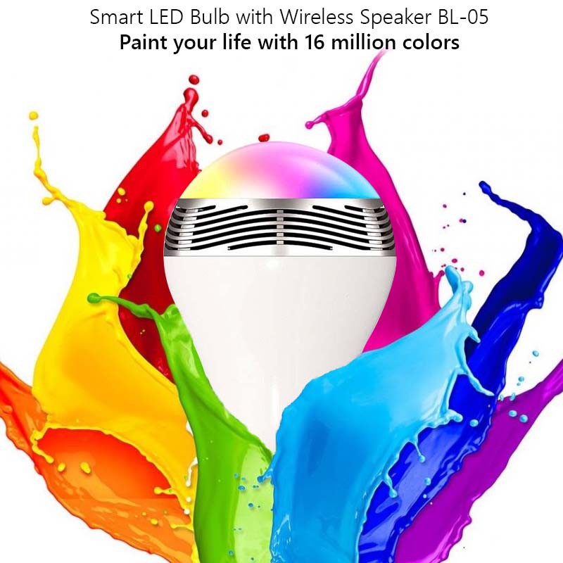 Smart Bulb Lampu Speaker Control App Wireless - Bluetooth