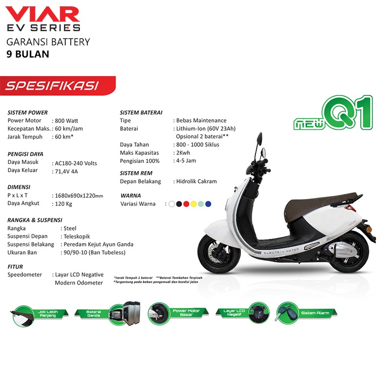 Viar New Q1 L Long Seat Motor Listrik
