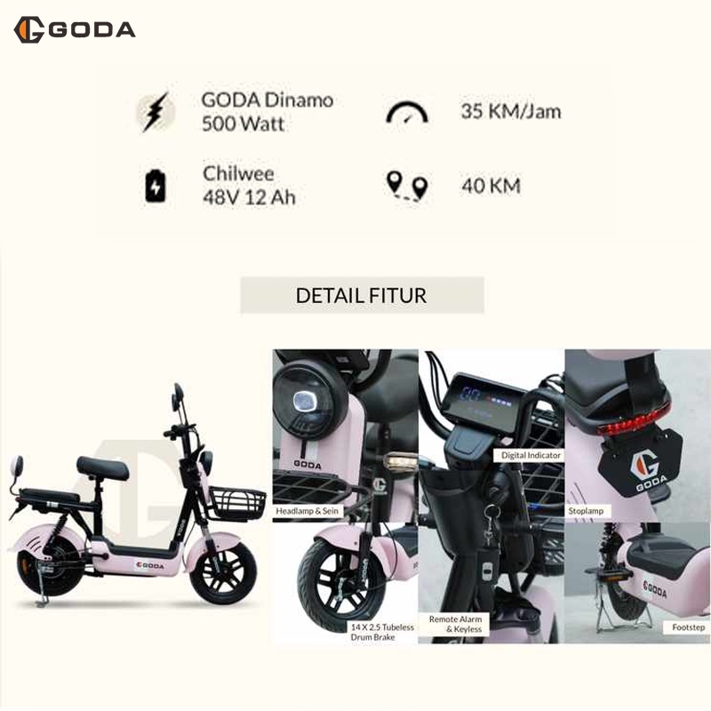 GODA 125 Golden New Mango Sepeda Listrik