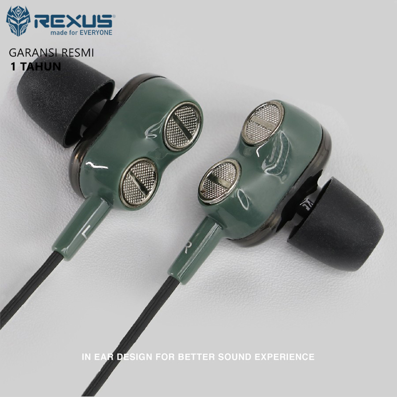 Rexus EP4 Earphone Gaming Dual Driver With Mic