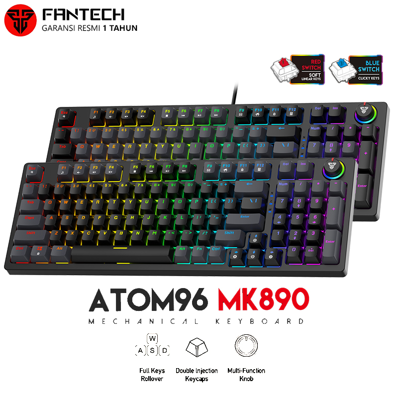 Fantech ATOM96 MK890 RGB Keyboard Gaming Mechanical Full Size