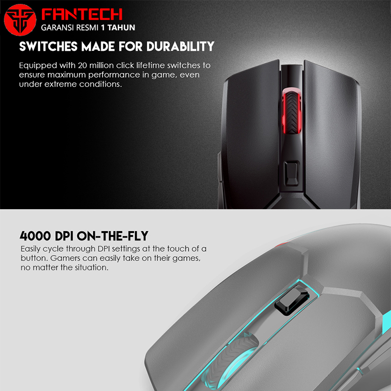 Fantech Venom II WGC2 Mouse Gaming Wireless Rechargeable