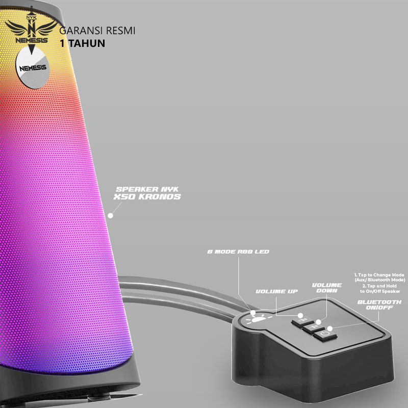 NYK Nemesis Kronos X50 Speaker Gaming RGB Rhythm Equalizer