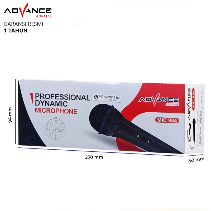 Advance MIC884 Mic Karaoke Profesional Dynamic Microphone Kabel