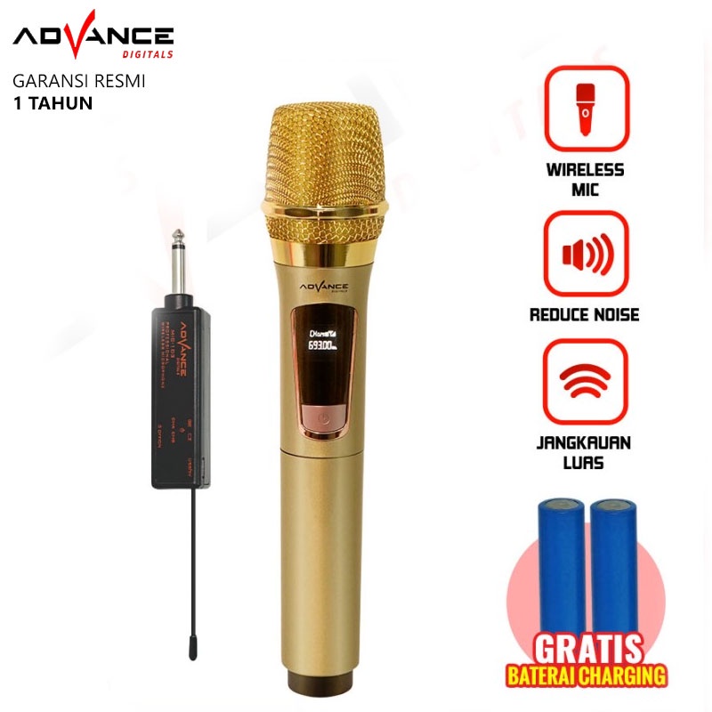 Advance MIC103 Microphone Wireless Profesional Mic Rechargeable
