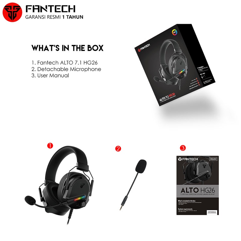 Fantech ALTO 7.1 HG26 RGB Headset Gaming
