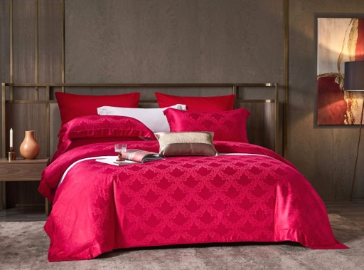 VALENCIA Red - Davinci Series Cellulose Fiber Tencel Jacquard