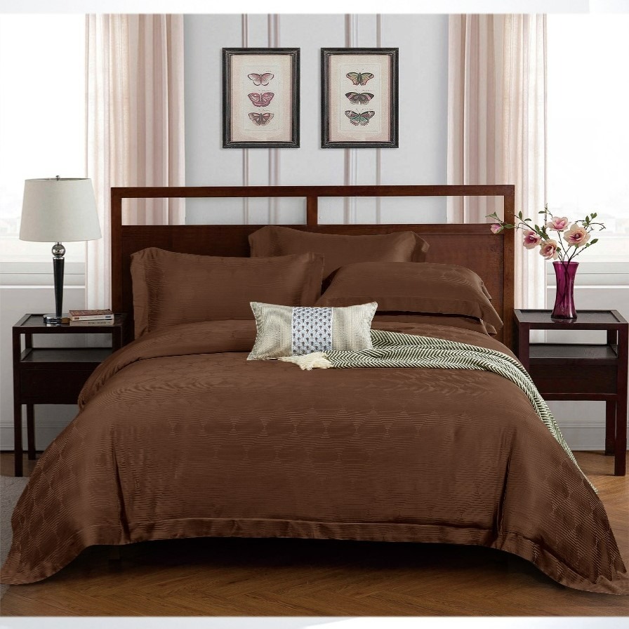 RETRO DARK BROWN - Davinci Series Cellulose Fiber Tencel Jacquard