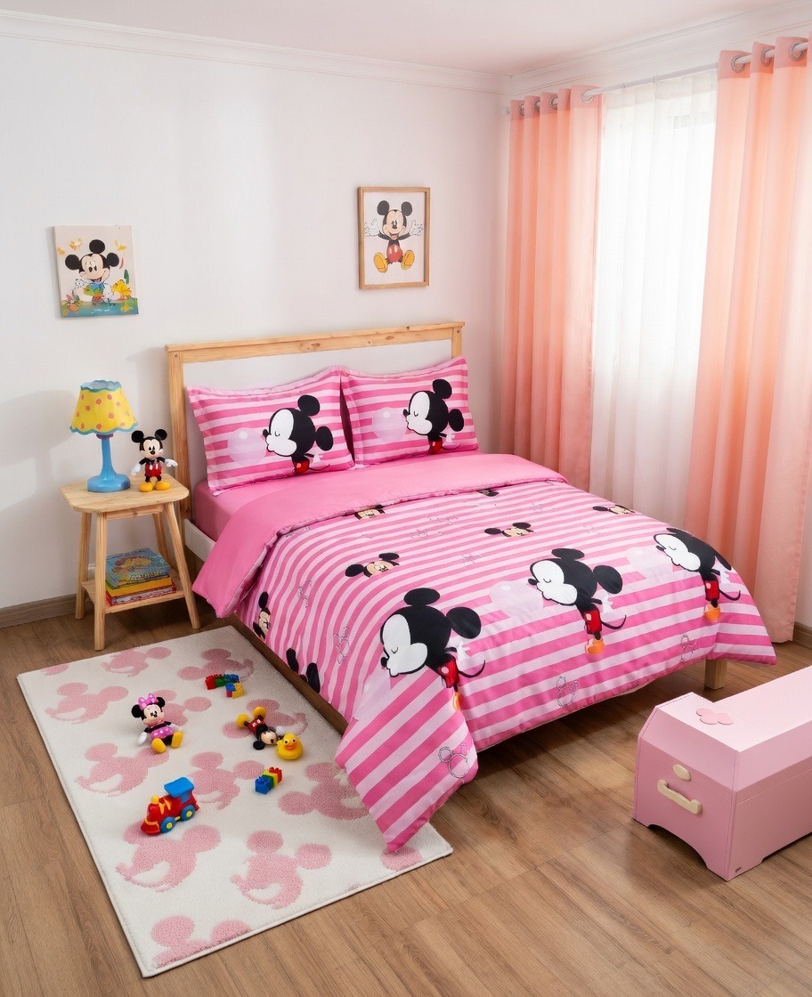 MICKEY STRIPE PINK - Japanese Cotton