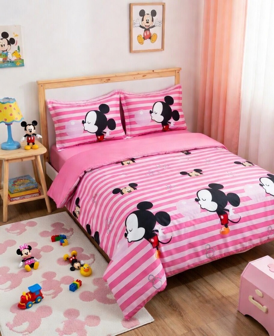 MICKEY STRIPE PINK - Japanese Cotton