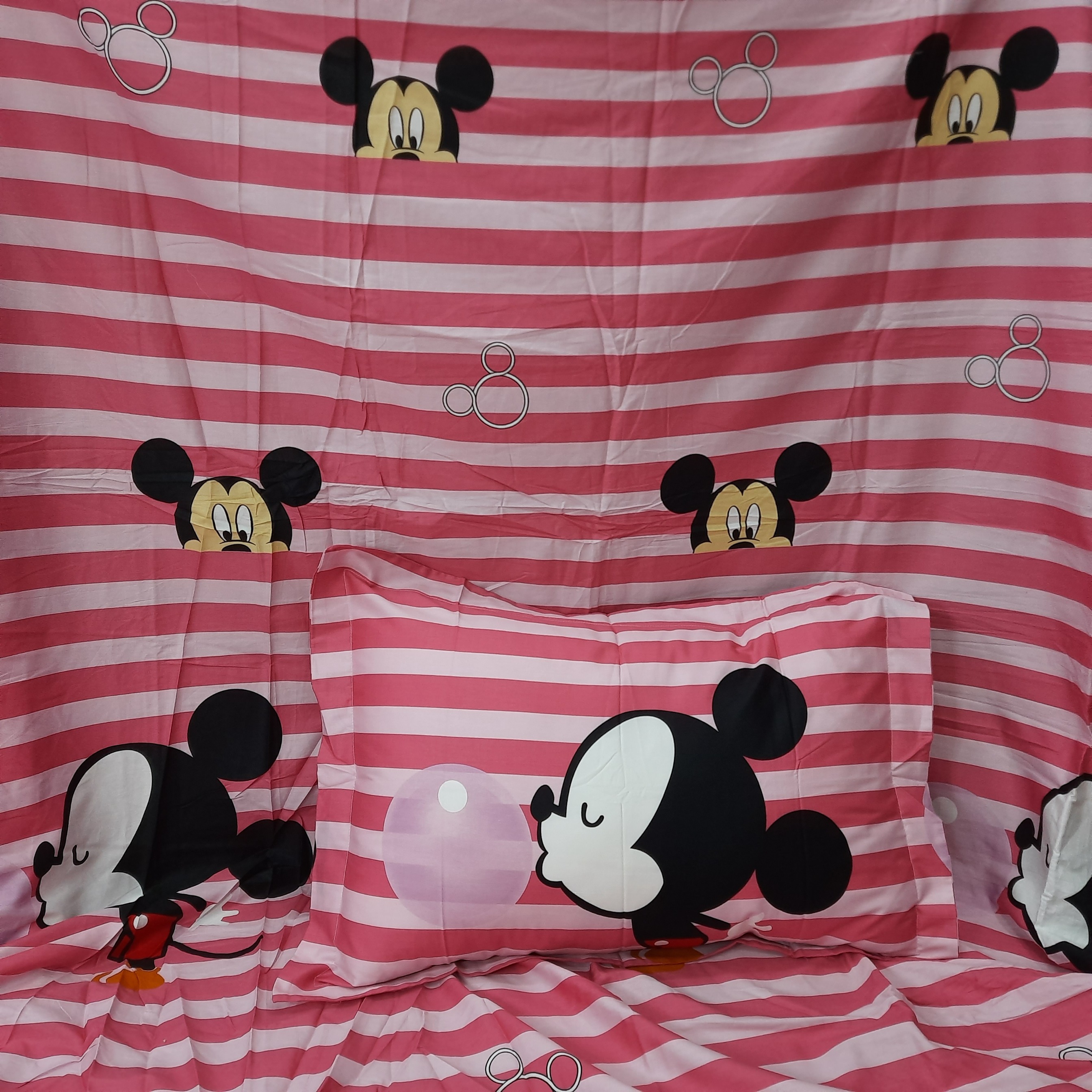 MICKEY STRIPE PINK - Japanese Cotton