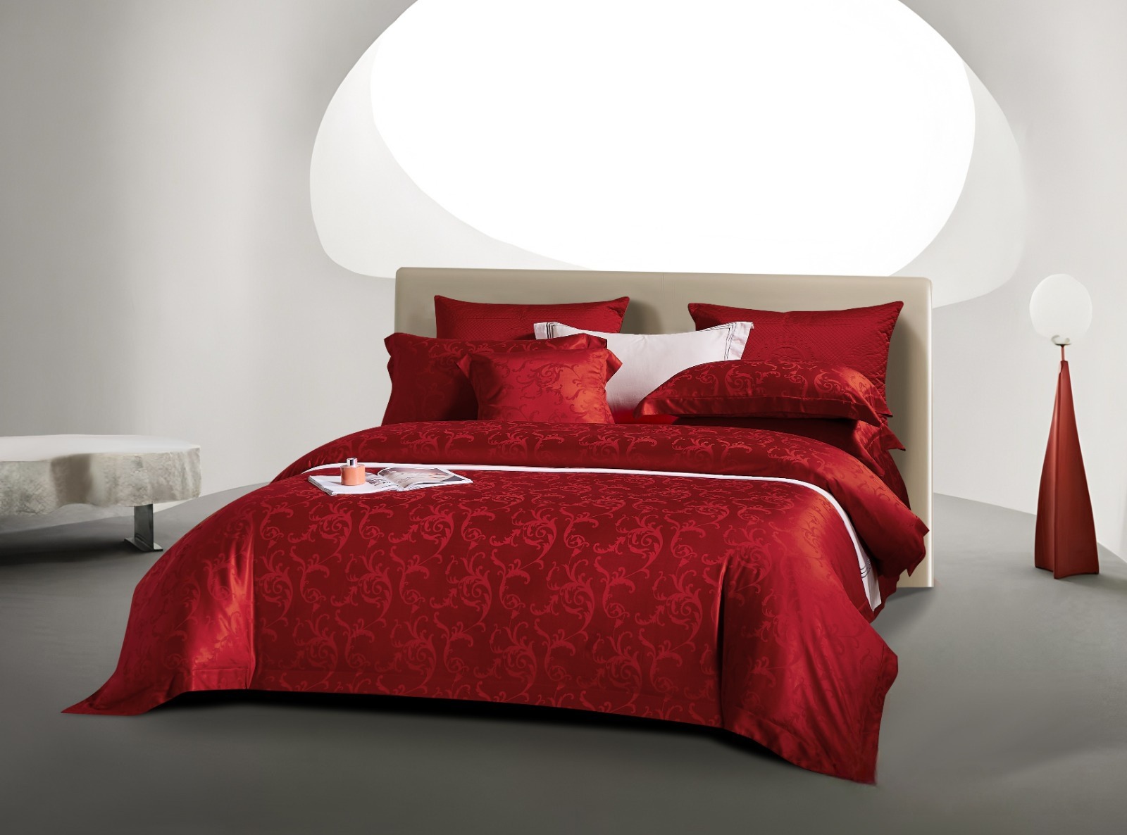 ROVELLE RED MAROON - Davinci Series Cellulose Fiber Tencel Jacquard