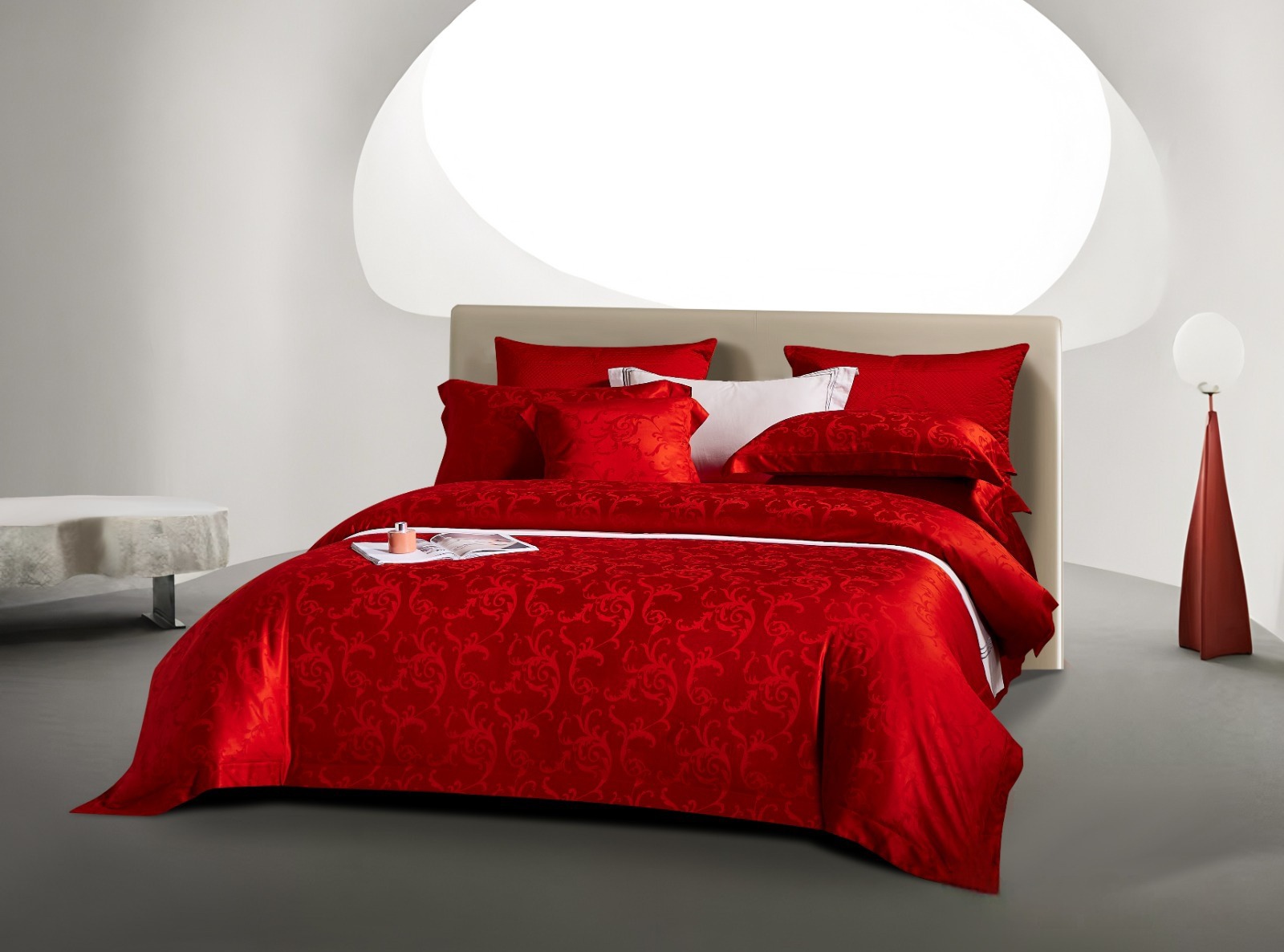 ROVELLE RED MAROON - Davinci Series Cellulose Fiber Tencel Jacquard