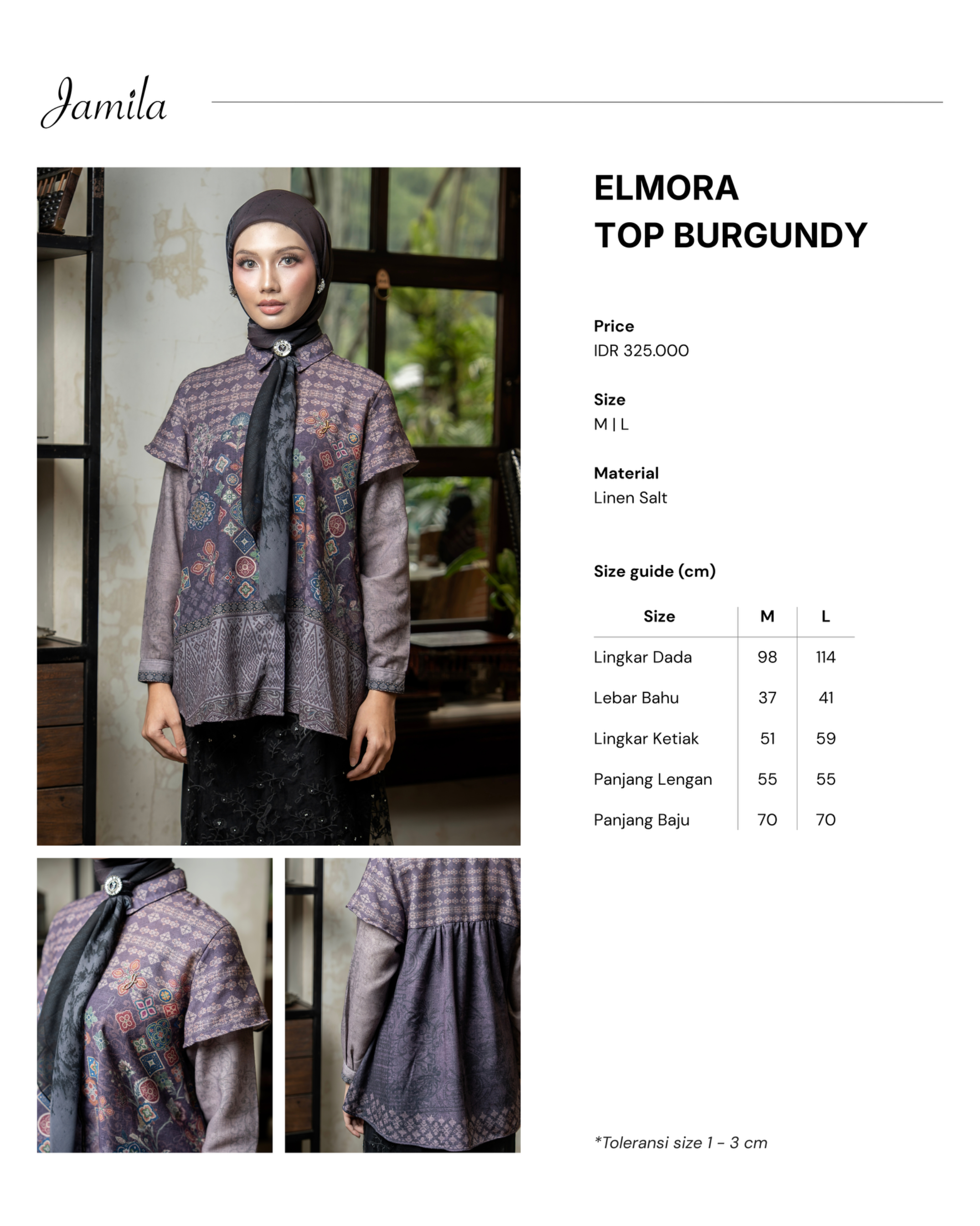 Elmora Top Burgundy