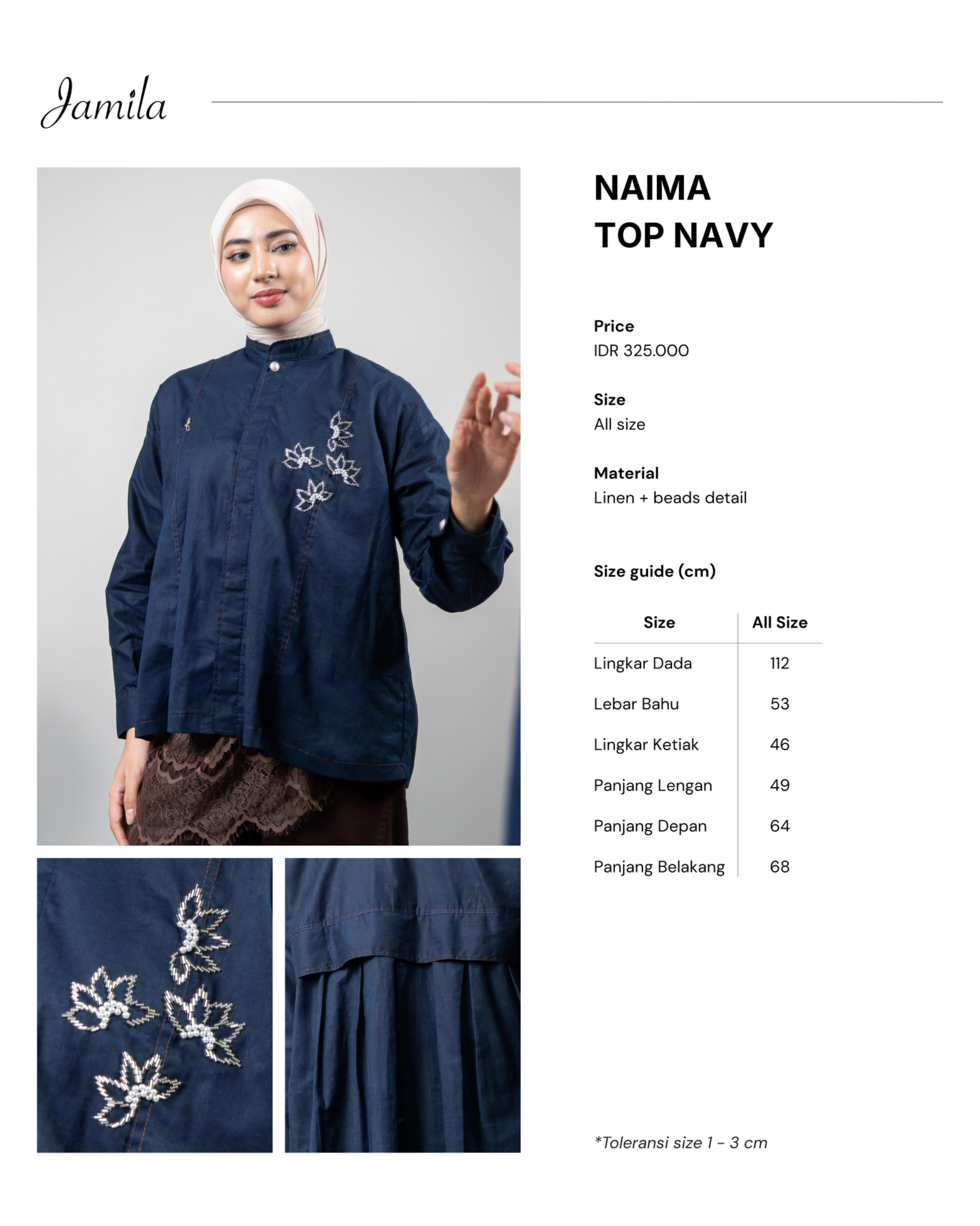 Naima Top Navy 