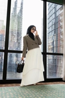 Jamila Pleated Skirt White
