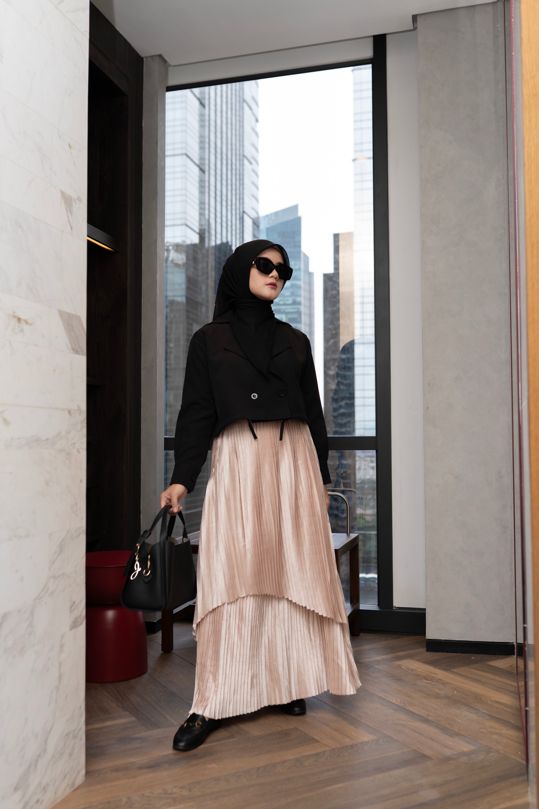 Jamila Pleated Skirt Peach