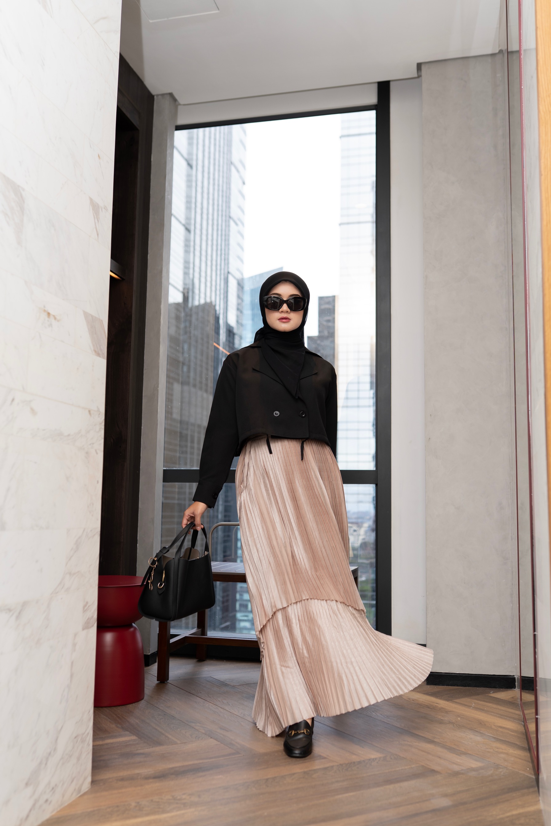 Jamila Pleated Skirt Peach