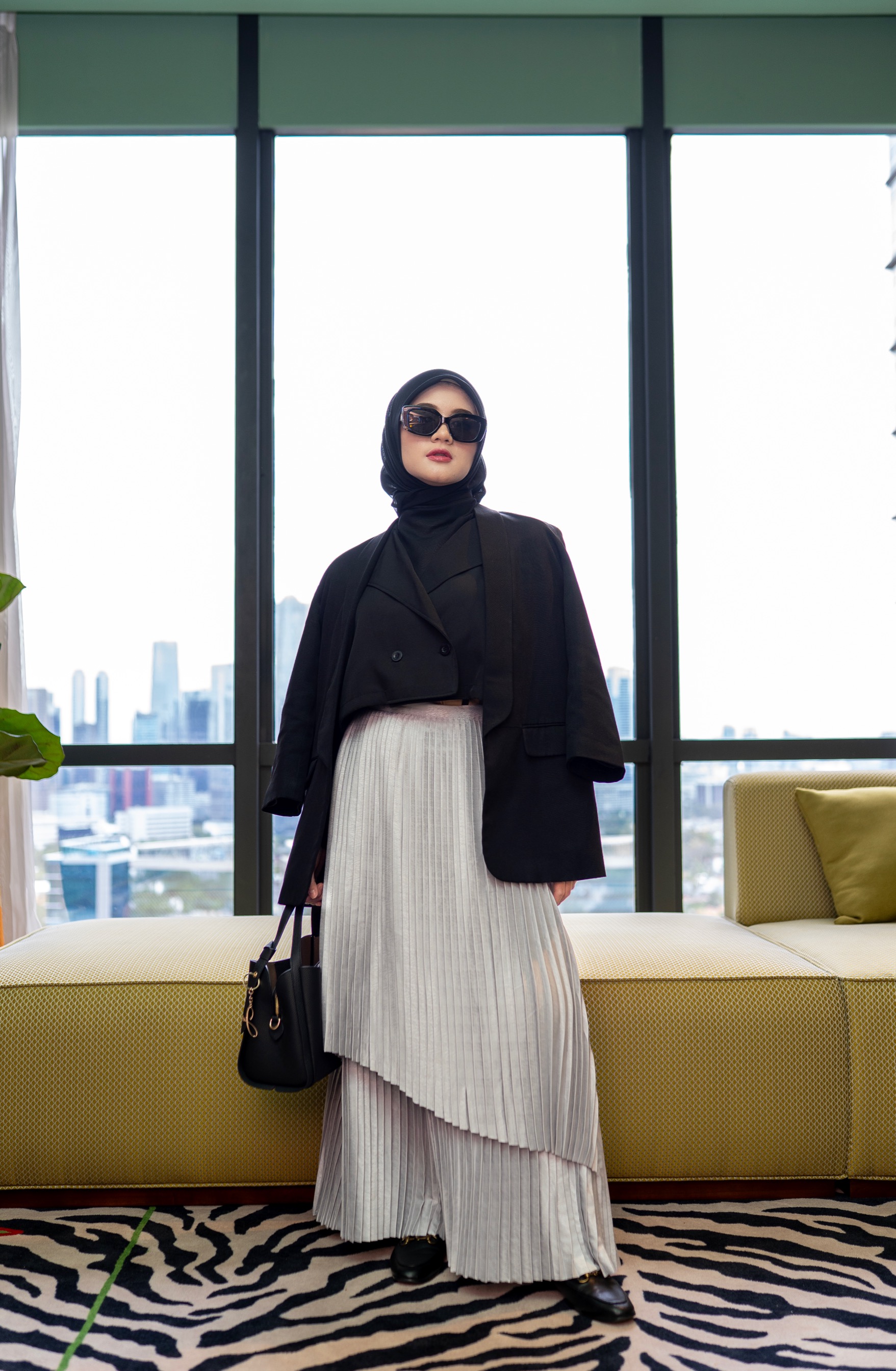 Jamila Pleated Skirt Silver