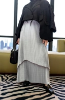 Jamila Pleated Skirt Silver