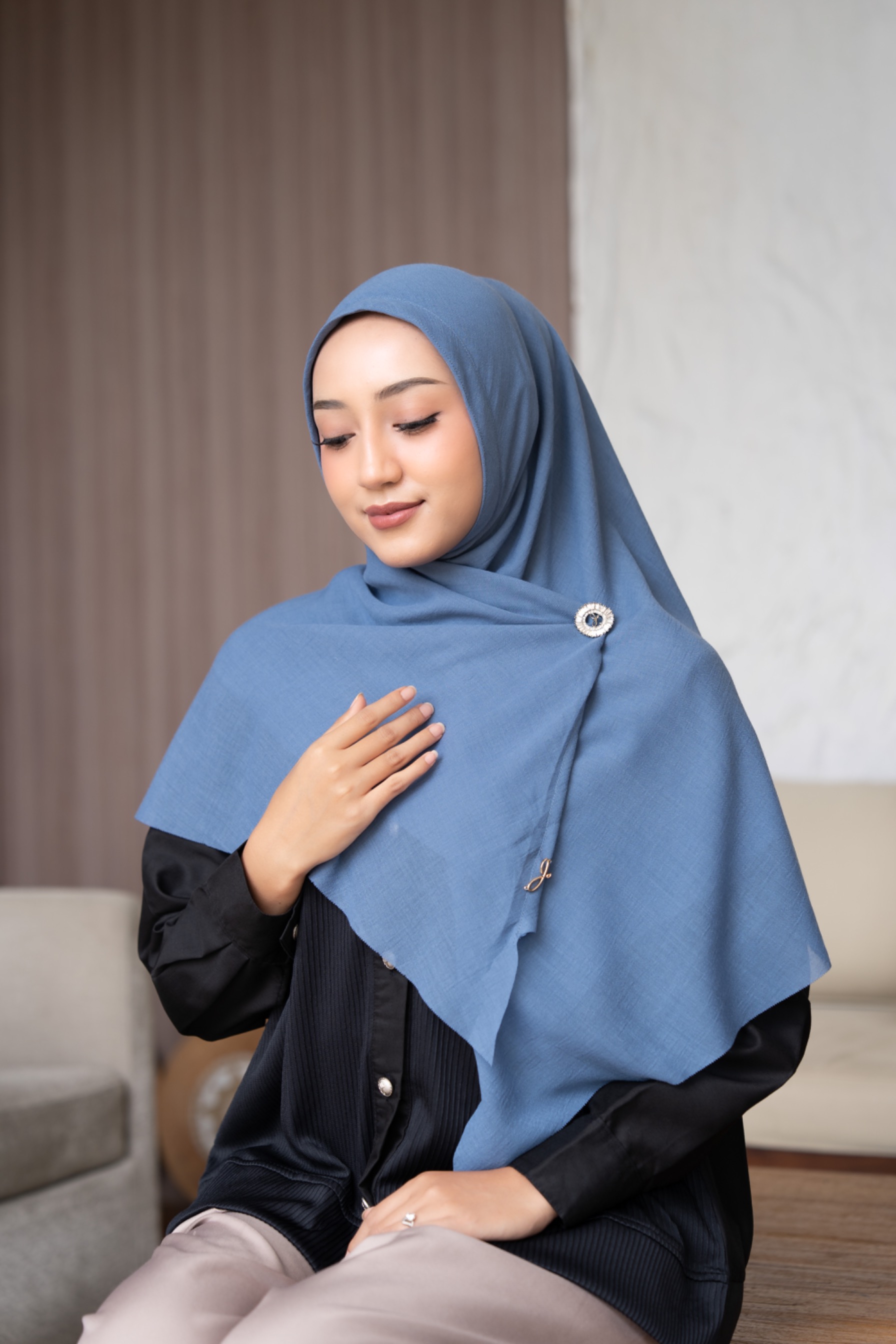 Bergo voal syar'i denim 