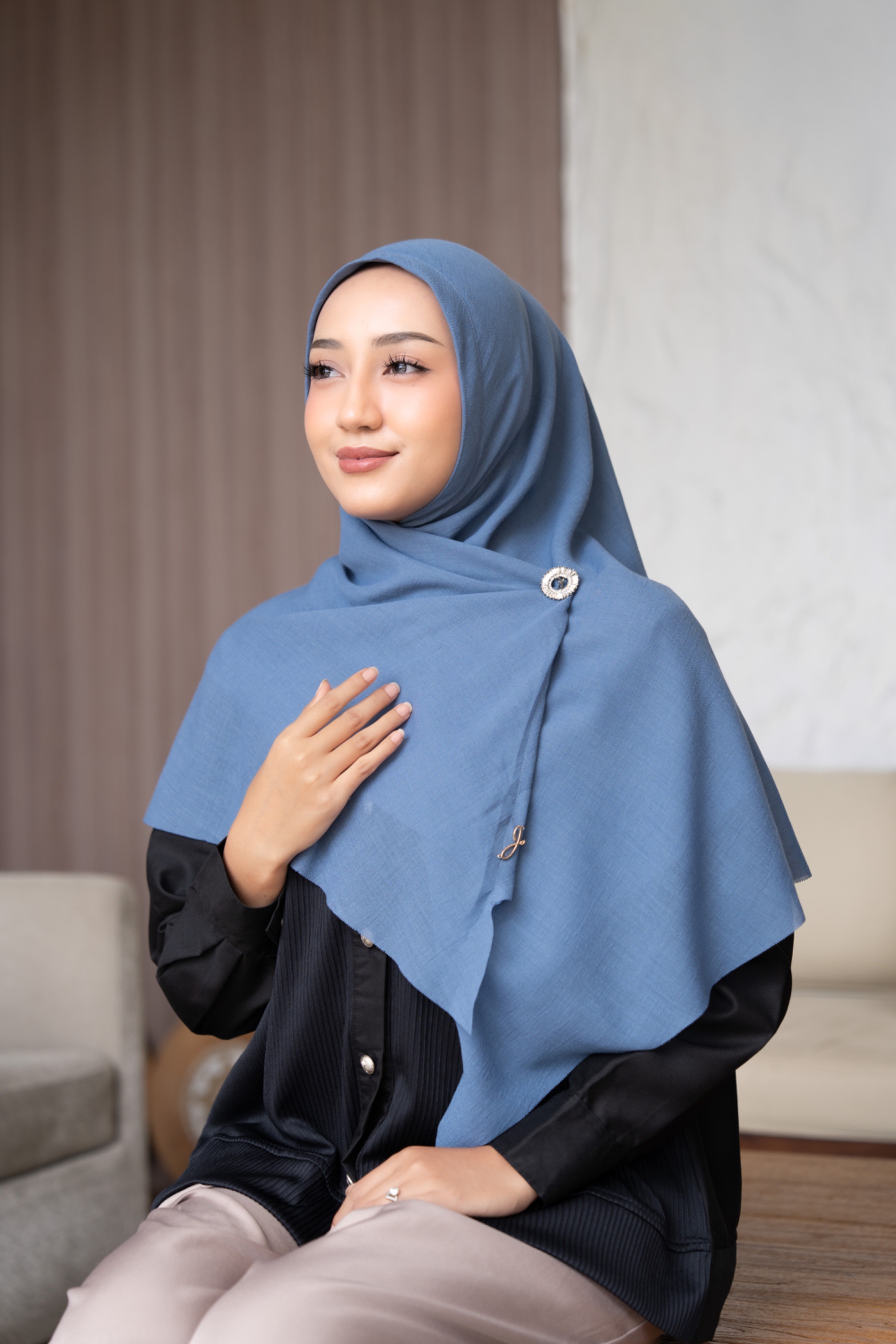 Bergo voal syar'i denim 