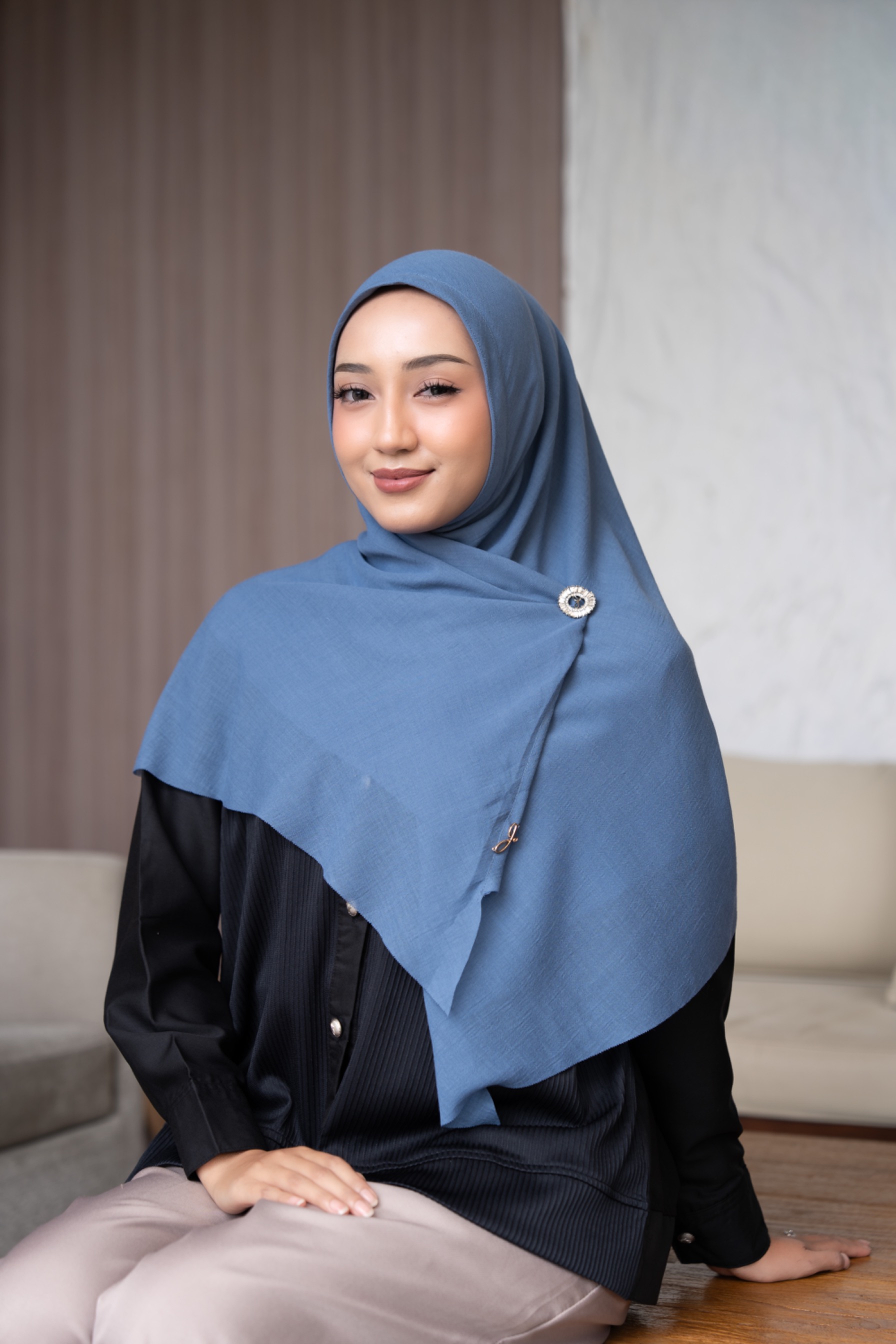 Bergo voal syar'i denim 