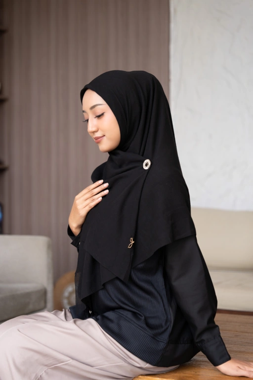 Image of Instant voal syar'i black 