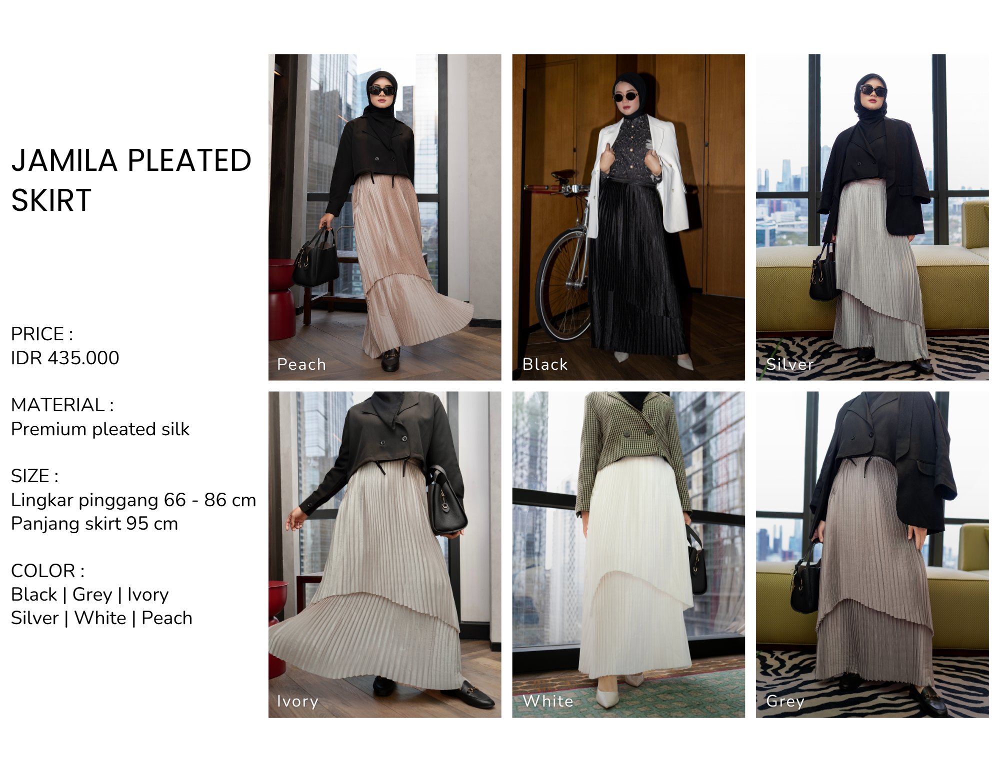Jamila Pleated Skirt Ivory