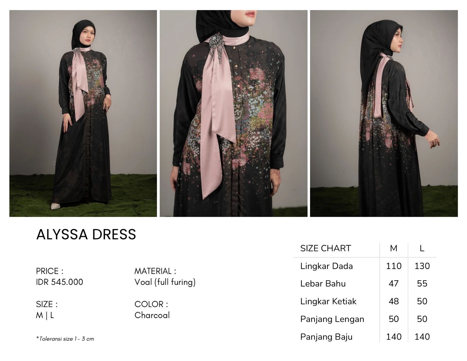 Alyssa Dress Charcoal
