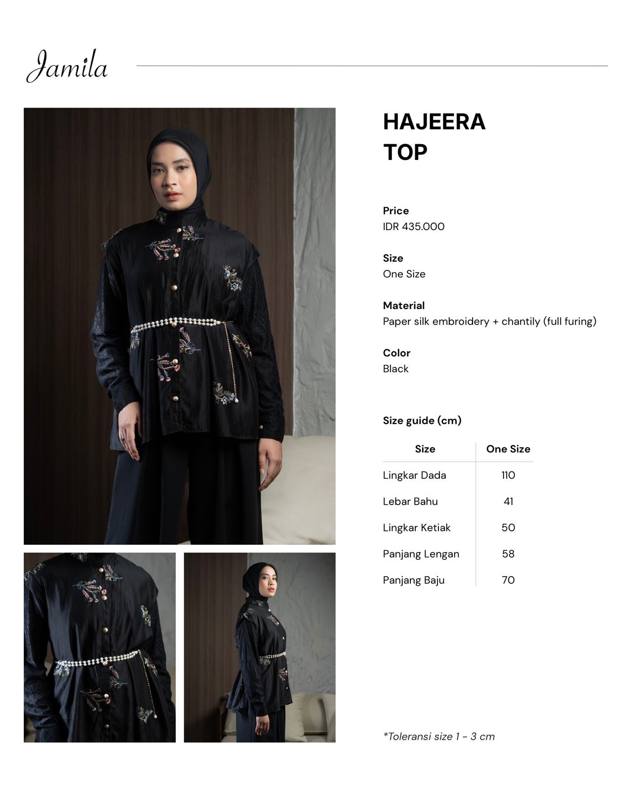 Hajeera Top Black