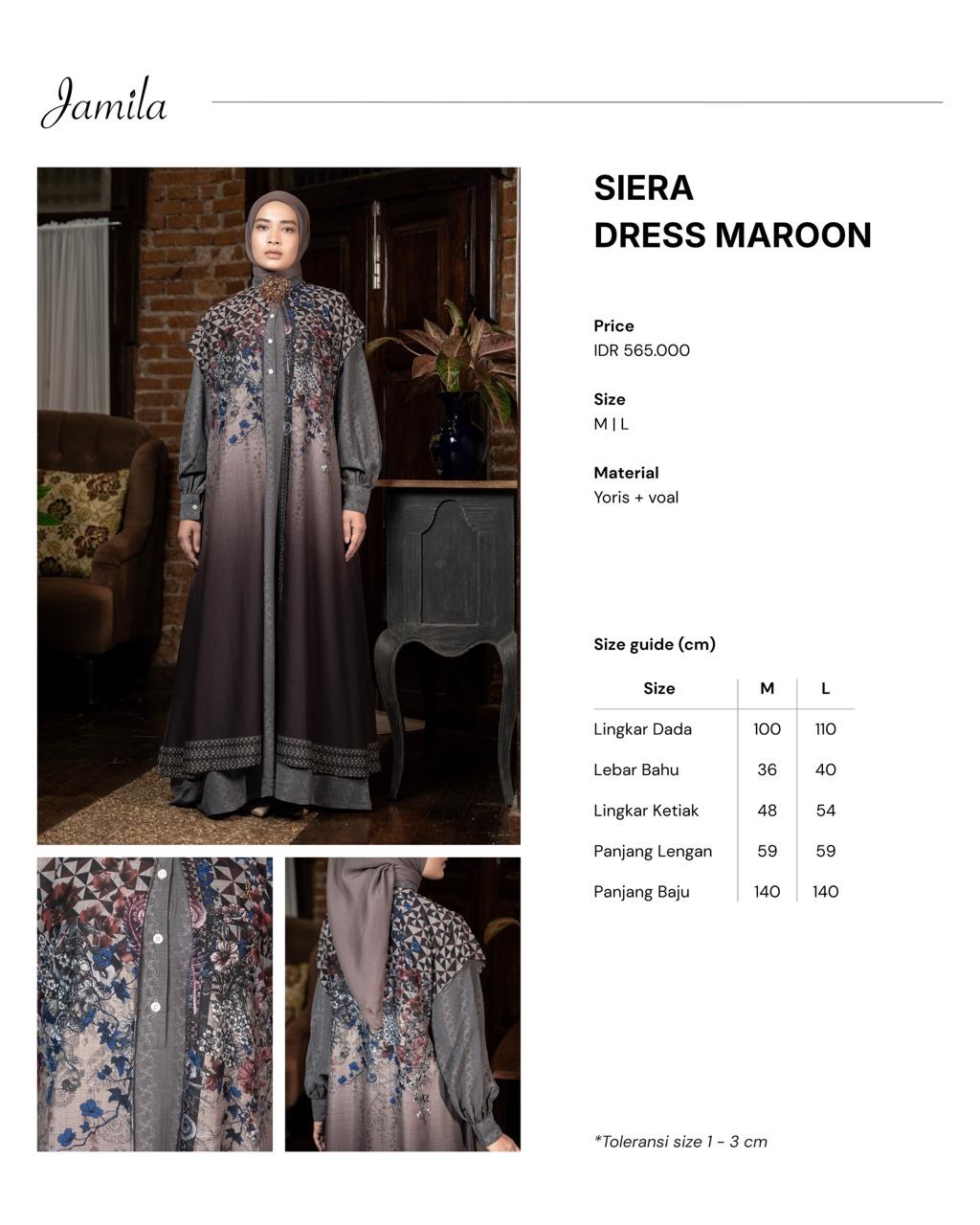 Siera dress maroon 