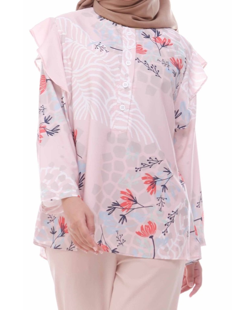 TOP Printed Blossom PEACH size L