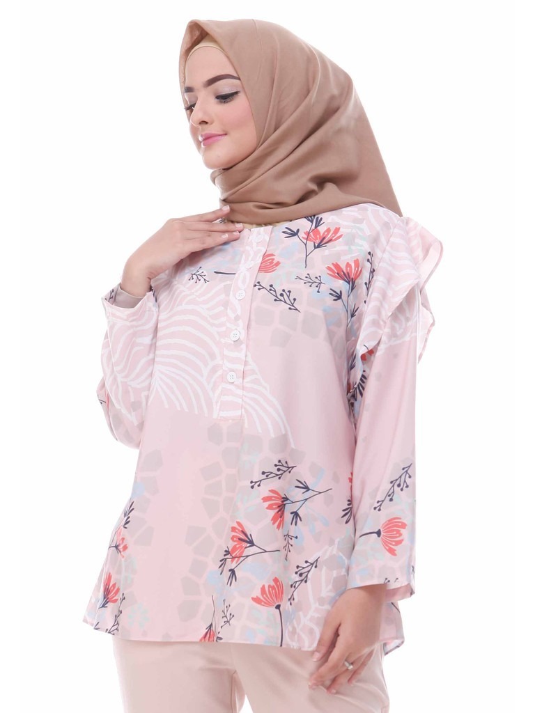 TOP Printed Blossom PEACH size L