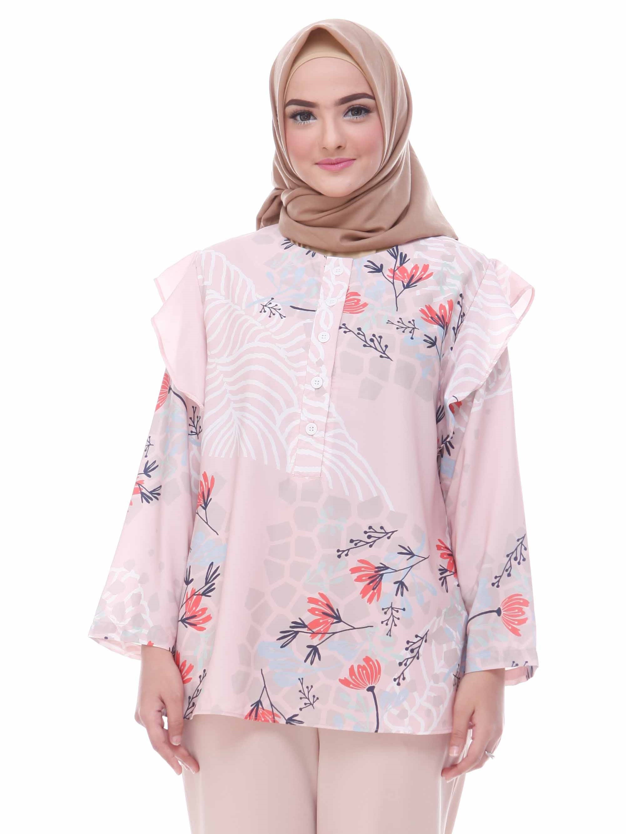 TOP Printed Blossom PEACH size L