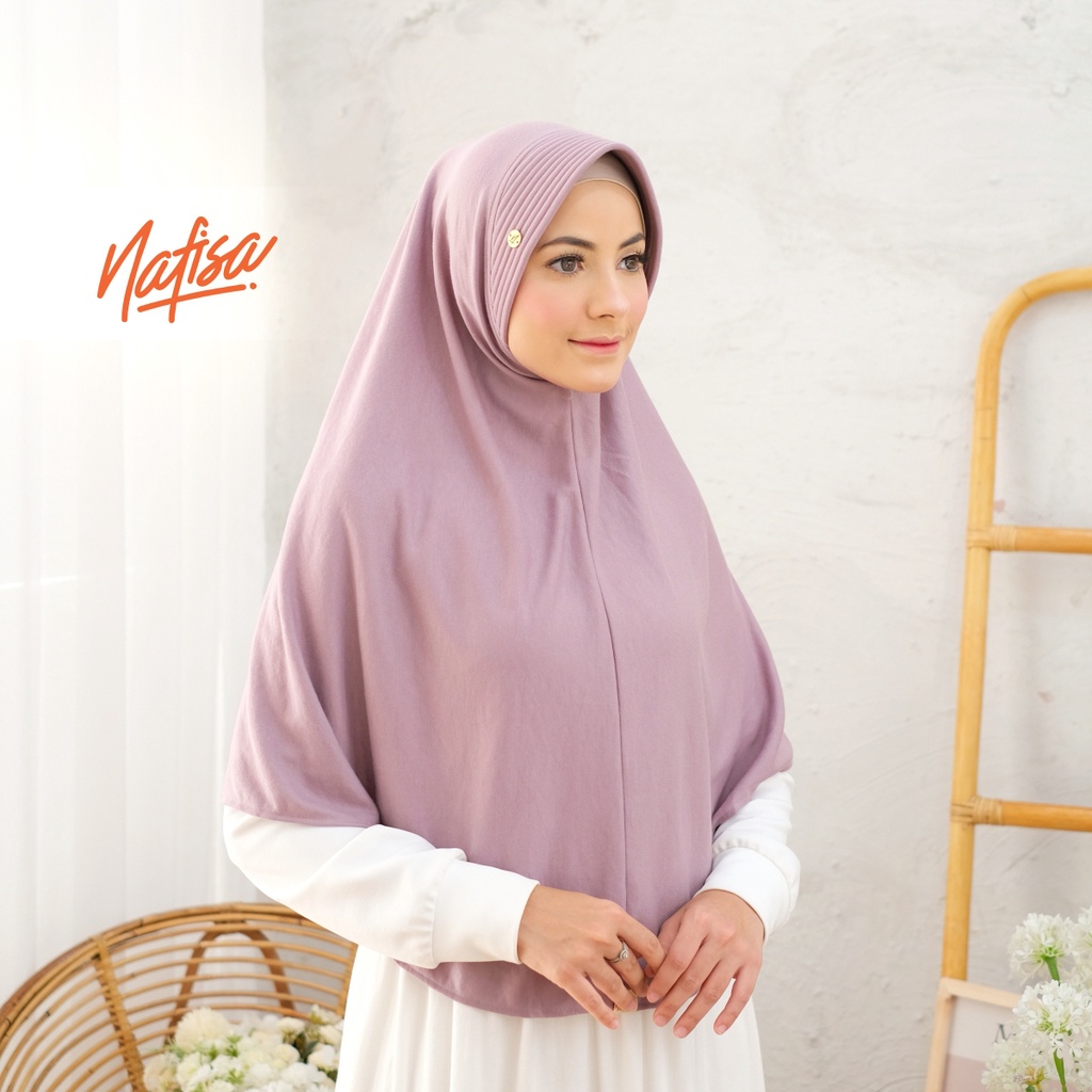 Nafisa Asha Premium - Hijab Instan Kaos Premium Bergo Pet Antem