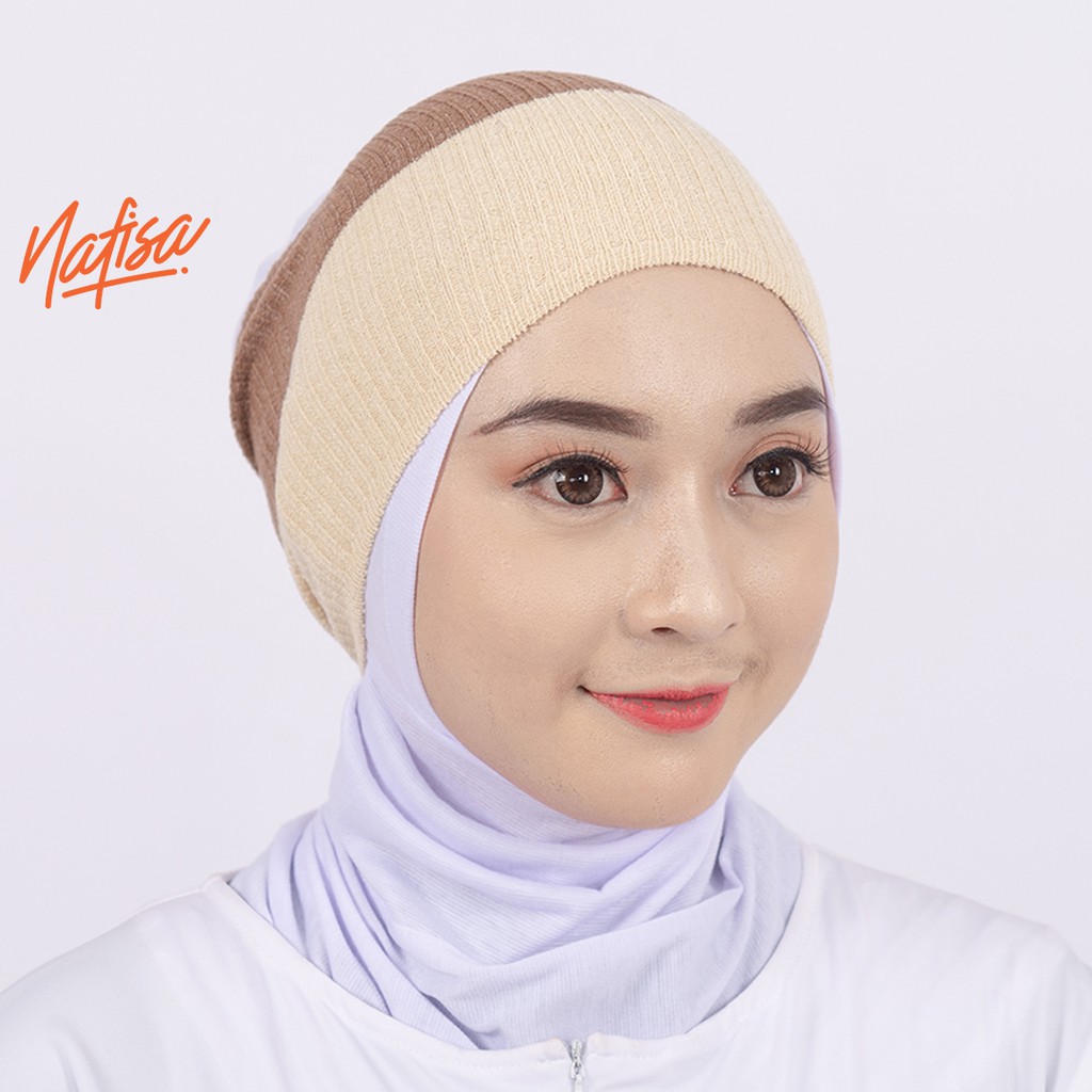 Nafisa Ciput Durnaz Henna | Inner Rajut 2 Warna Anti Pusing | Ciput Hijab Instan