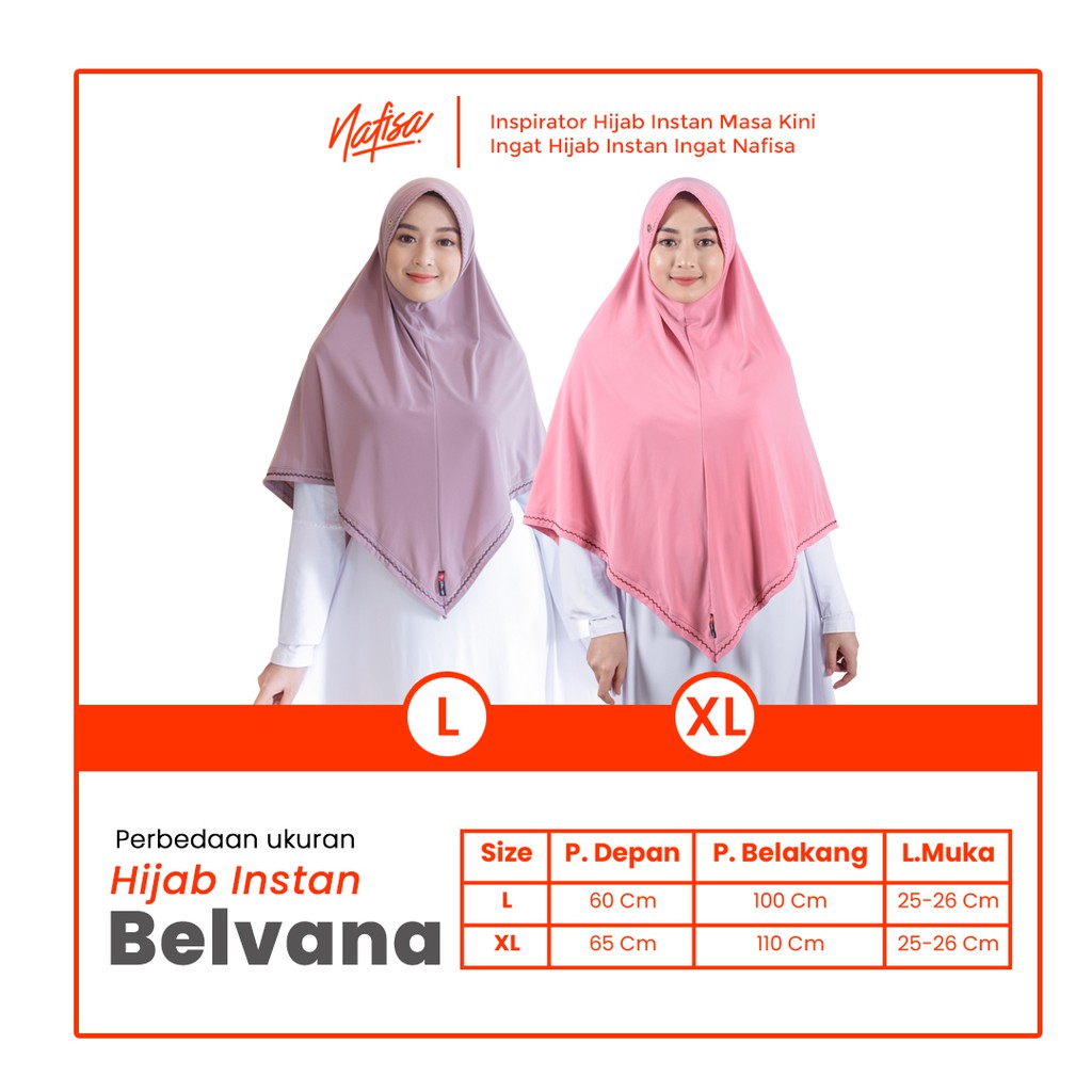 Nafisa Belvana - Jilbab Instan Jumbo Syar'i (Size L & XL)