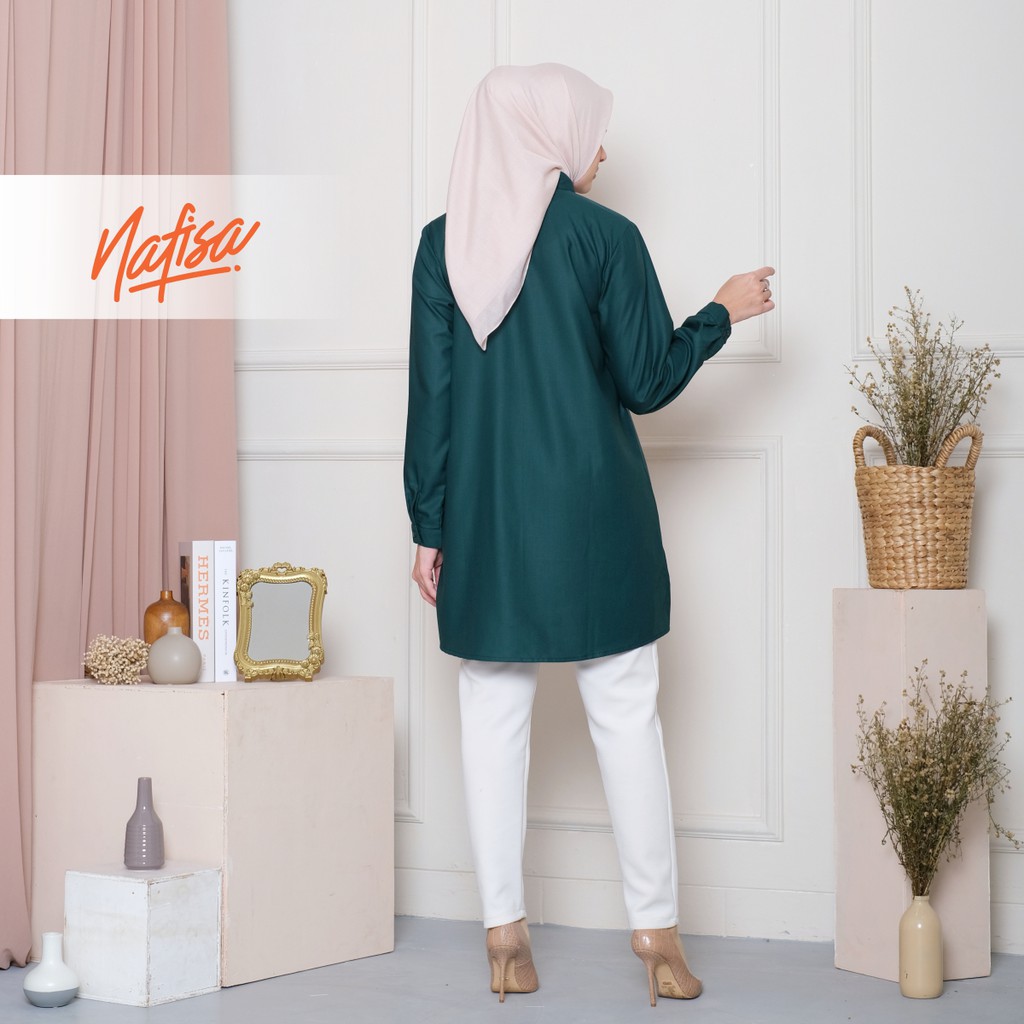 Nafisa Tunik Fleksibel Day - Kemeja Tunik Day To Day Atasan Muslim Size Lengkap - Grinflash