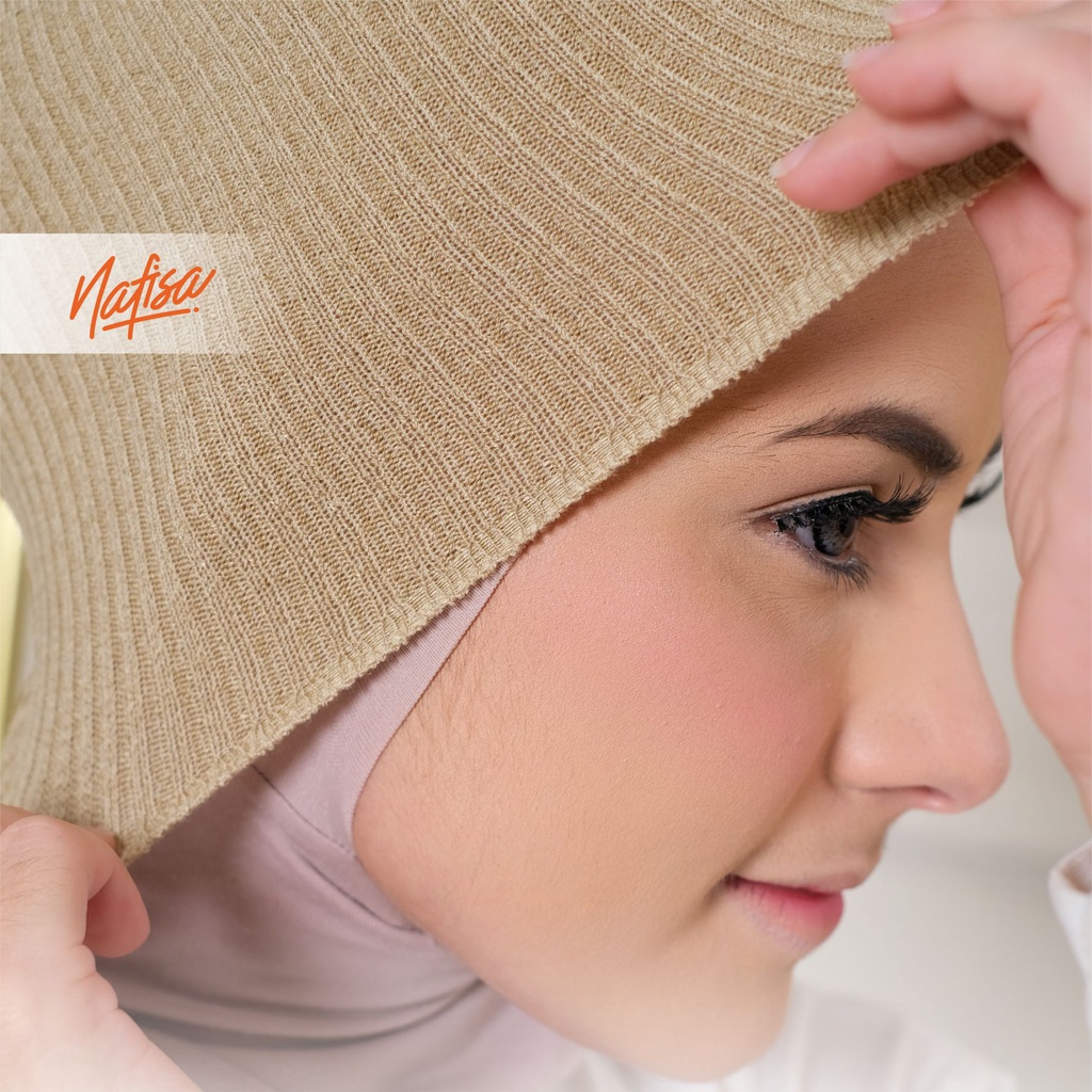 Nafisa Ciput Umi | Inner Rajut 1 Warna Anti Pusing | Ciput Jilbab Instan