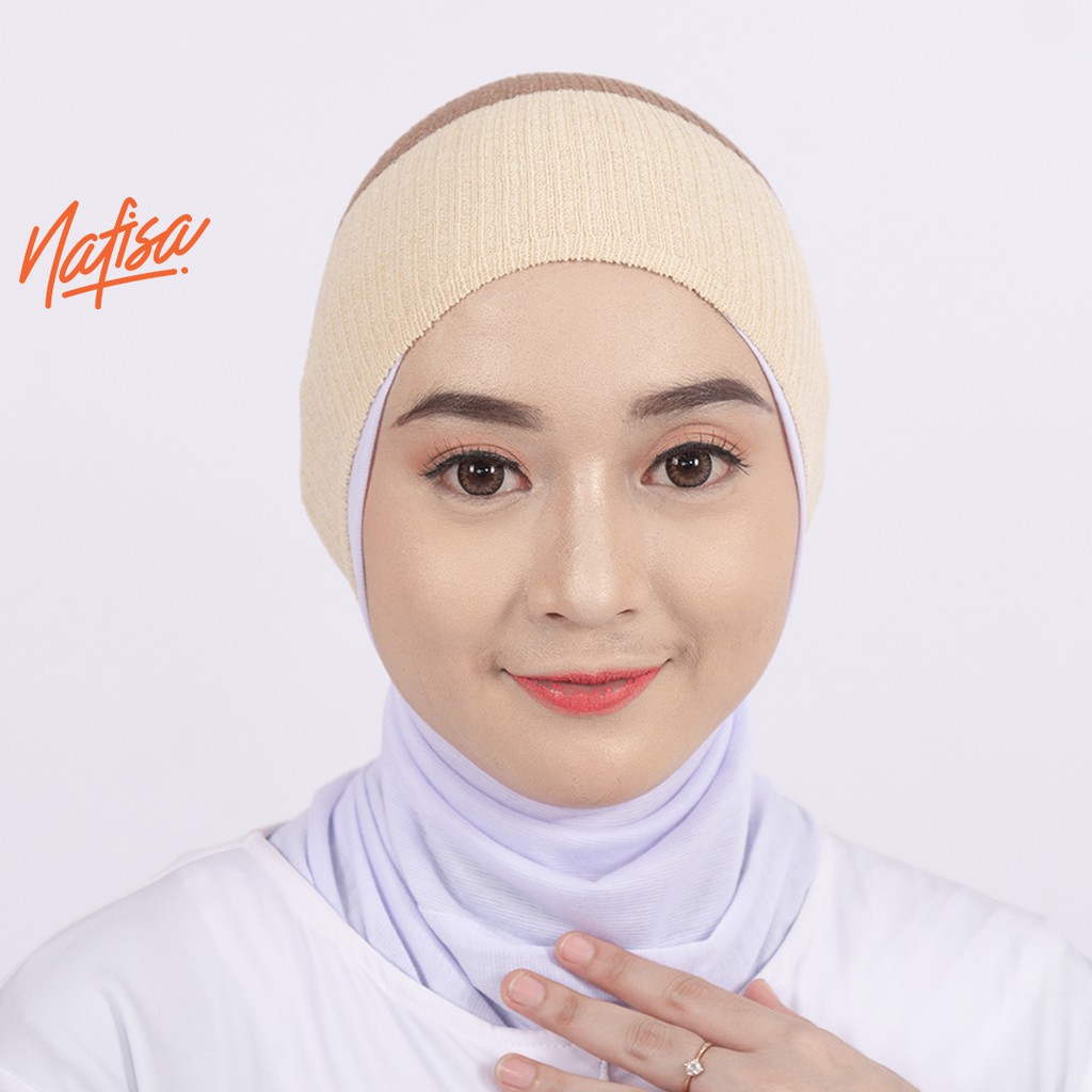 Nafisa Ciput Durnaz Henna | Inner Rajut 2 Warna Anti Pusing | Ciput Hijab Instan