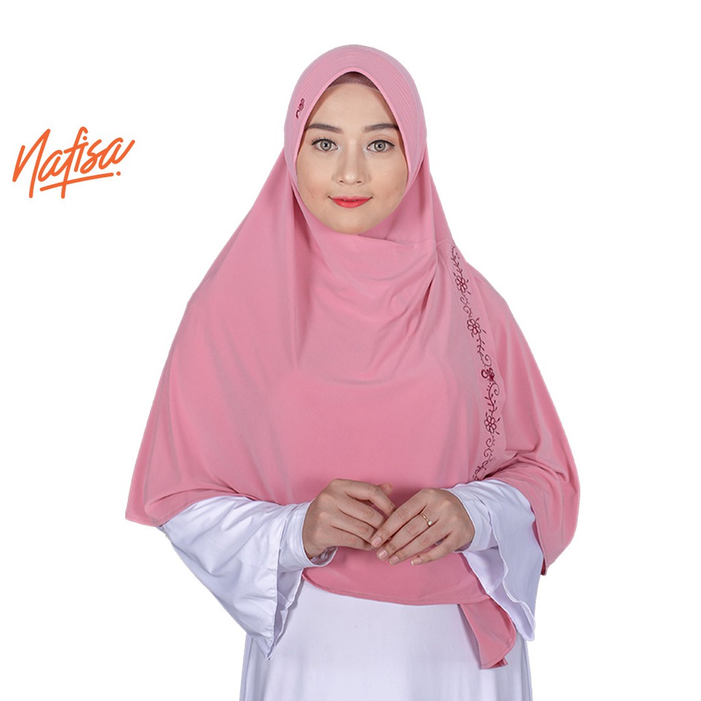 Nafisa Harmoni - Kerudung Instan Bordir Stella | Jilbab instan Jersey Premium | Hijab Instant Jersey