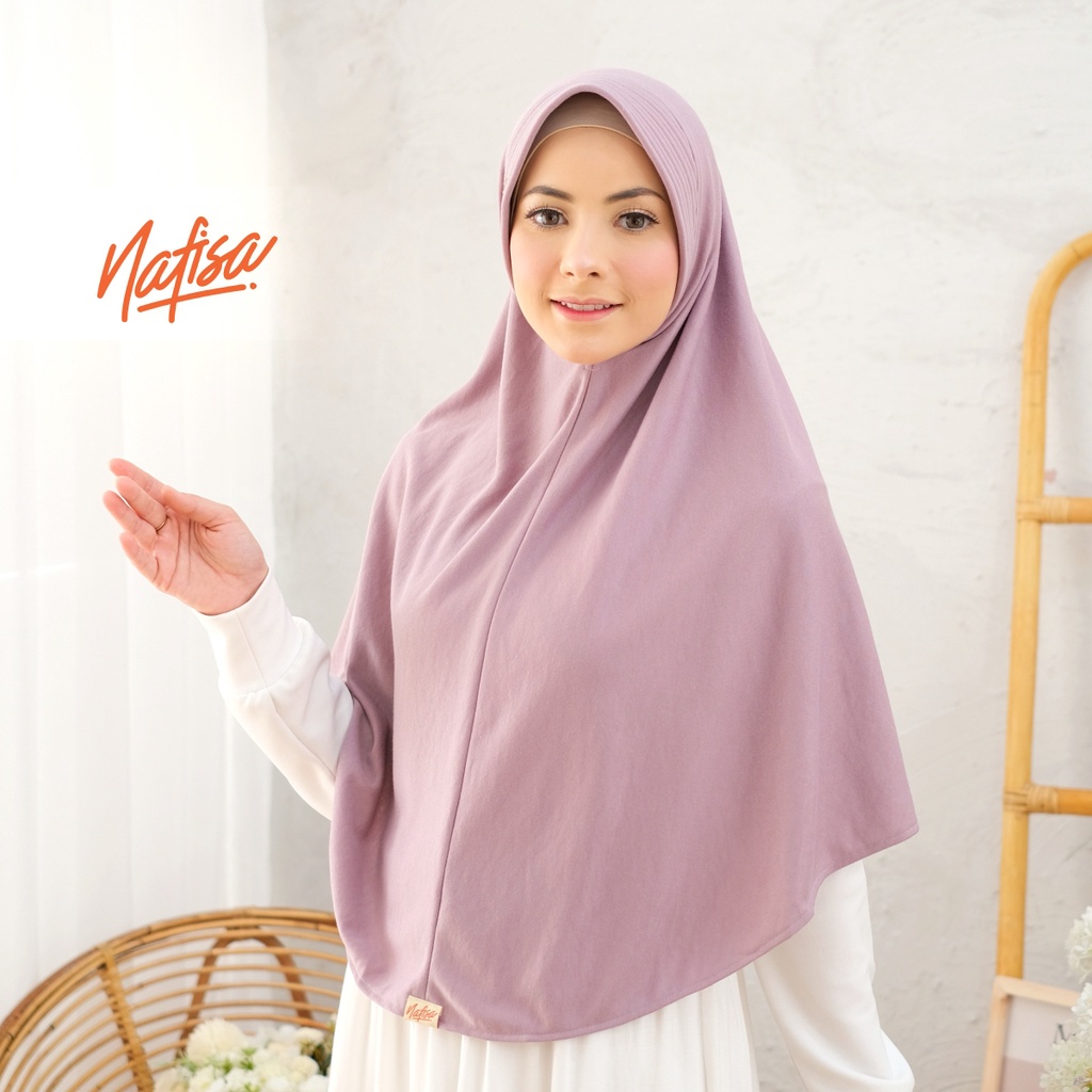 Nafisa Asha Premium - Hijab Instan Kaos Premium Bergo Pet Antem