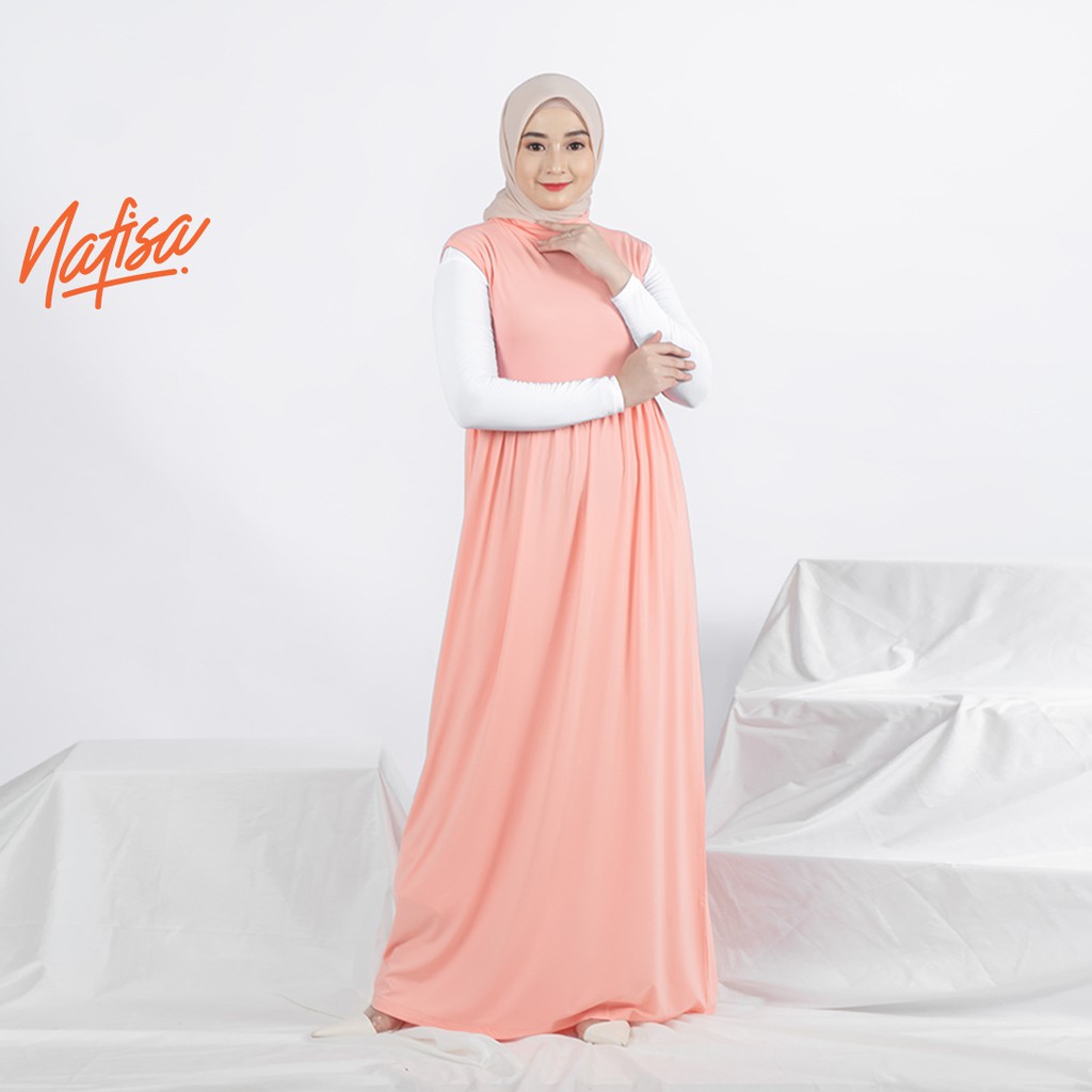 Nafisa Inner Florentina | Inner Dress Wanita Tanpa Lengan | Dalaman Gamis Manset Baju Busana muslim