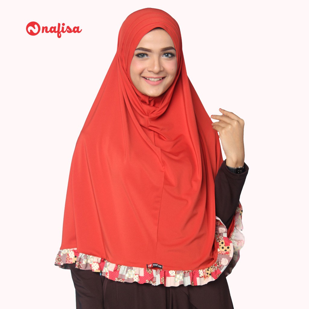 Nafisa Miranda - Kerudung Instan Tanpa Bergo - Hijab Kombinasi Motif Premium