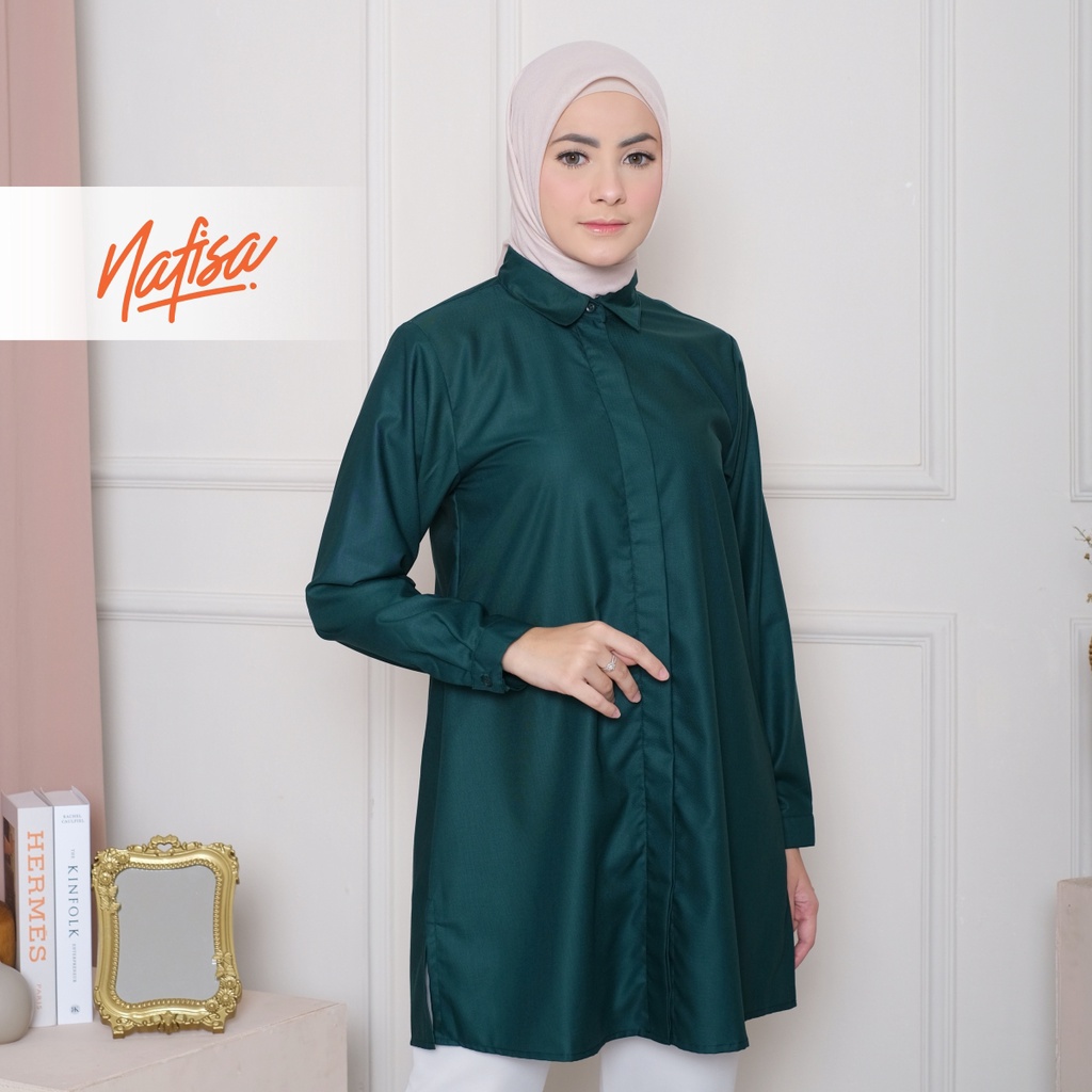 Nafisa Tunik Fleksibel Day - Kemeja Tunik Day To Day Atasan Muslim Size Lengkap - Grinflash