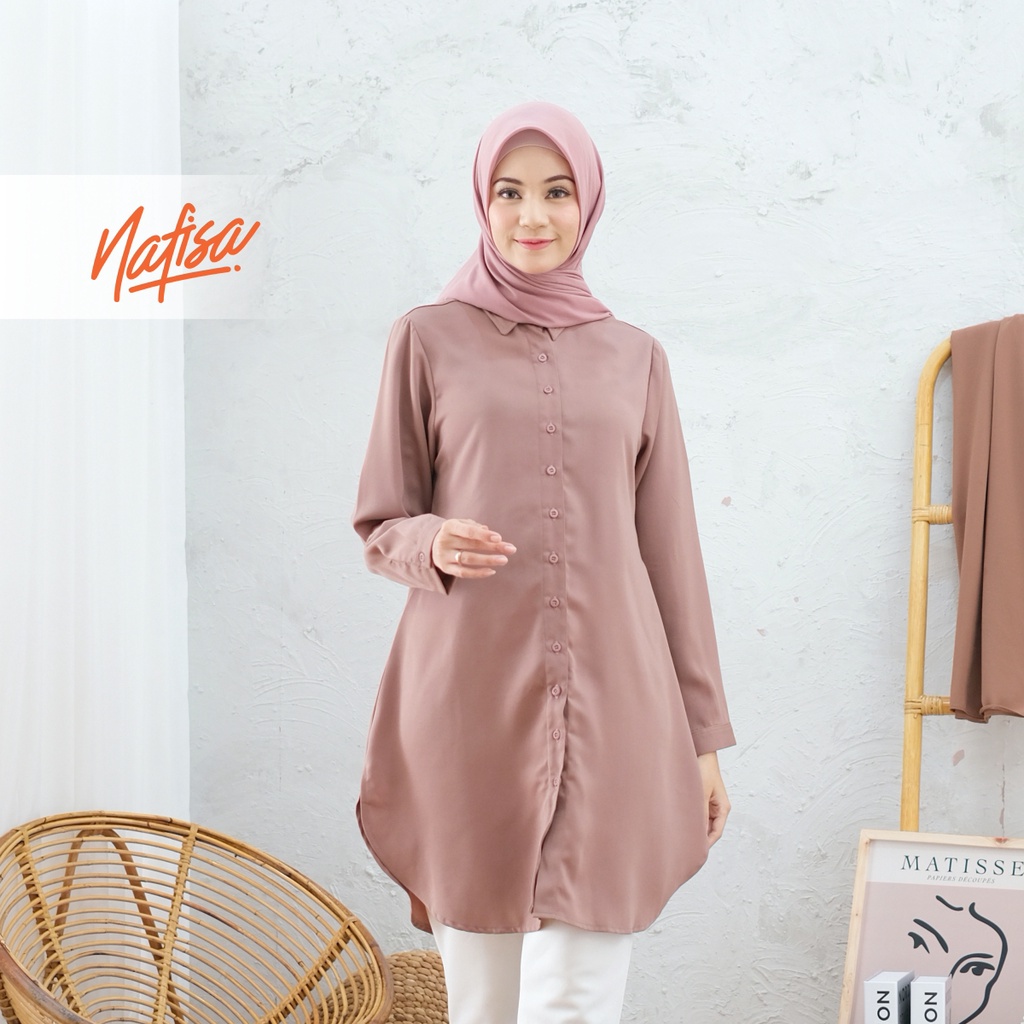 Nafisa Aeris - Tunik Wanita Casual Atasan Masa kini Ukuran Lengkap