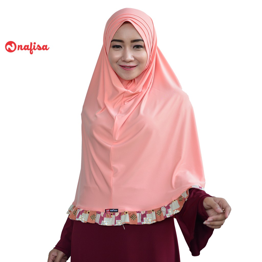Nafisa Miranda - Kerudung Instan Tanpa Bergo - Hijab Kombinasi Motif Premium