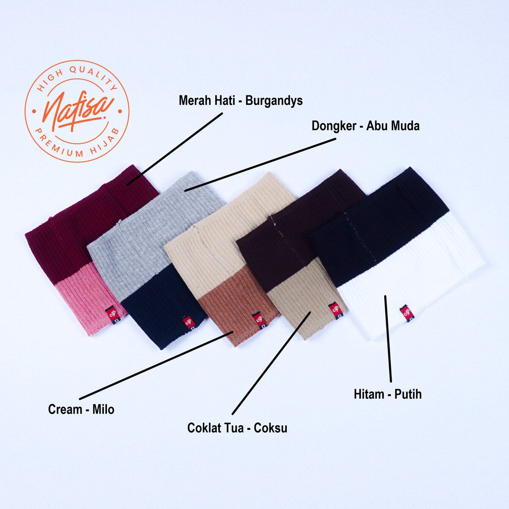 Nafisa Ciput Durnaz Henna | Inner Rajut 2 Warna Anti Pusing | Ciput Hijab Instan