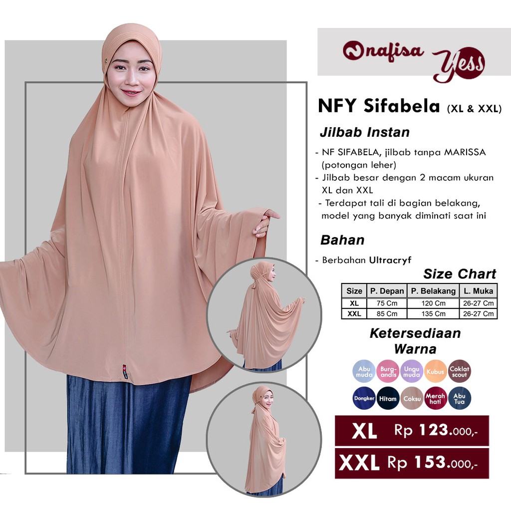 Nafisa Sifabela Yess | Jilbab Instan Syar'i Jumbo | Khimar Bergo Jumbo Syar'i
